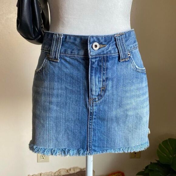Y2K Maurice’s women’s preppy boho denim mini skirt w/sequins - Picture 6 of 8